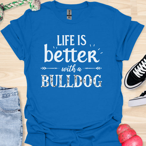 Life is better with a bulldog - V7 - Simple T-Shirt